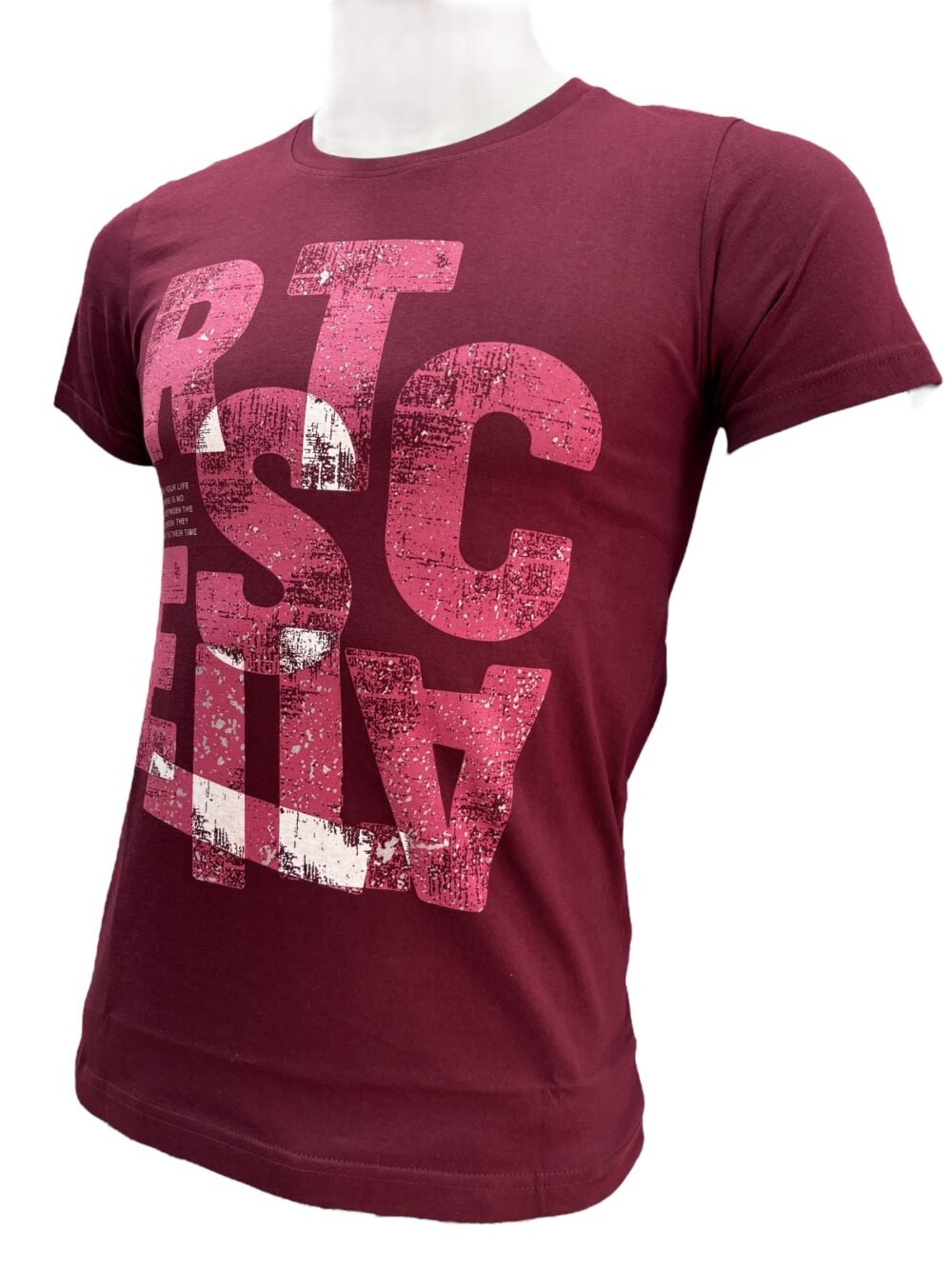 Urban Street Men's Maroon Round Neck Graphic T-Shirt