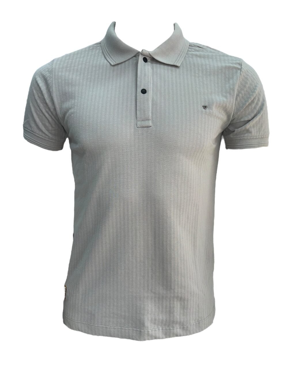 Classic Men's Grey Textured Polo T-Shirt