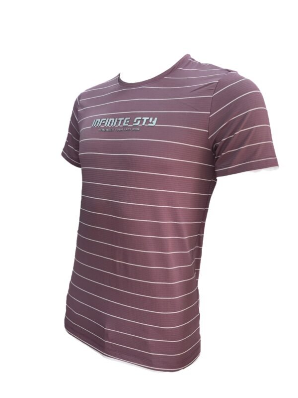 Infinite Style Men's Maroon Striped Round Neck T-Shirt - XXXL