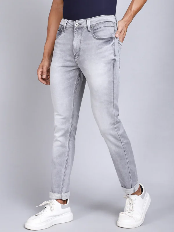 Nilachakra Fashion Men's Slim Fit Grey Denim Jeans - 32