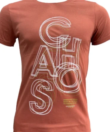 Chaos Graphic Men’s Rust Round Neck T-Shirt