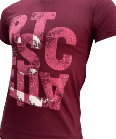 Urban Street Men's Maroon Round Neck Graphic T-Shirt