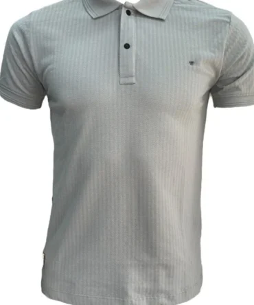 Classic Men's Grey Textured Polo T-Shirt