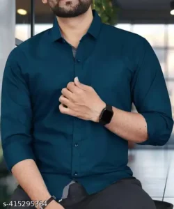 Men’s Solid Teal Formal Shirt