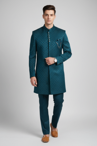 Seven Dot Double Mercerized Luxuria Series Designer Indo-Western Sherwani