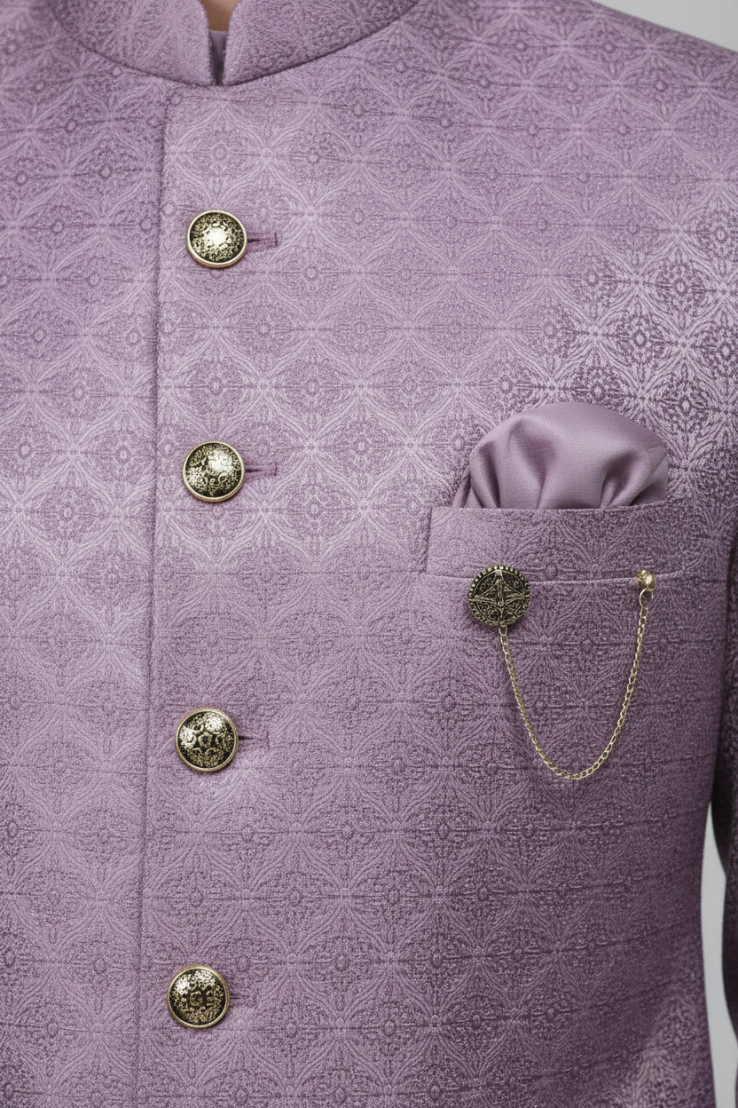 J.M. HENARI Men’s Jacquard Indo-Western Set - Image 3