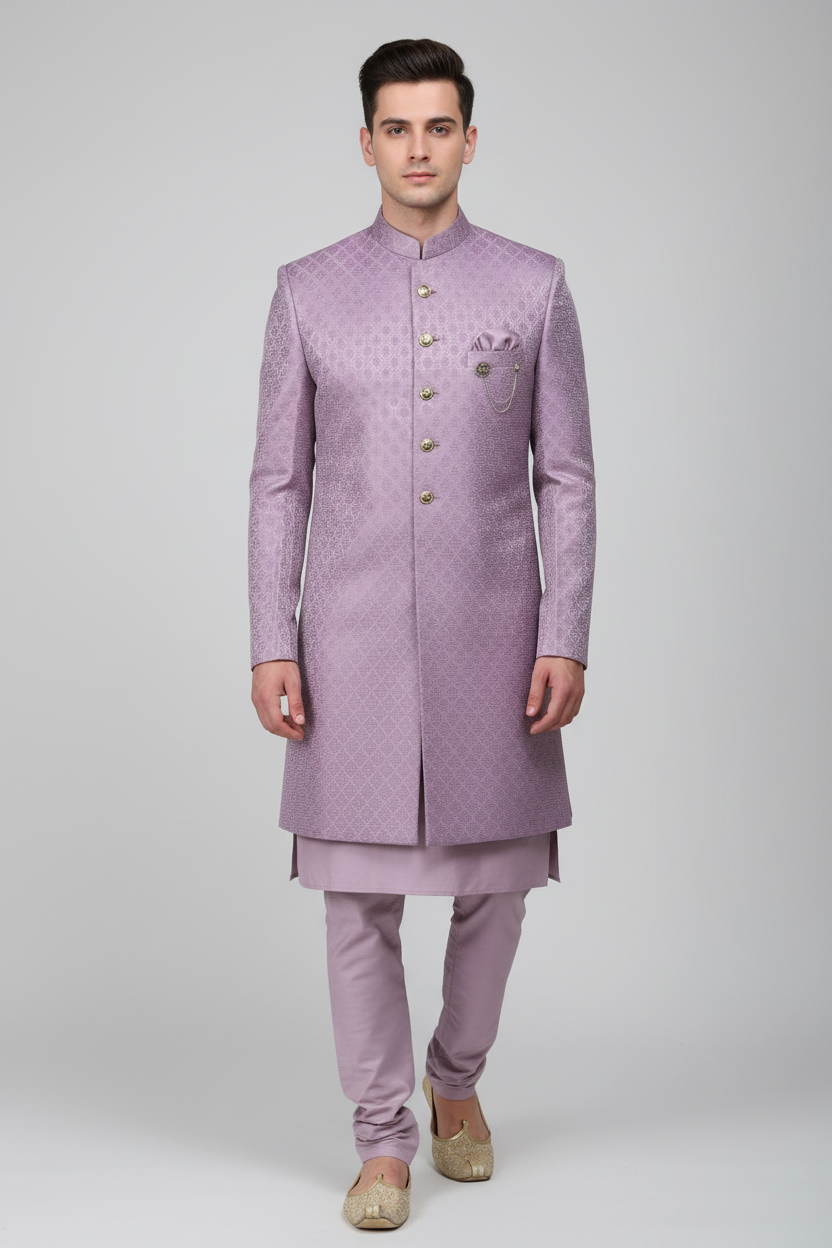 J.M. HENARI Men’s Jacquard Indo-Western Set - Image 4