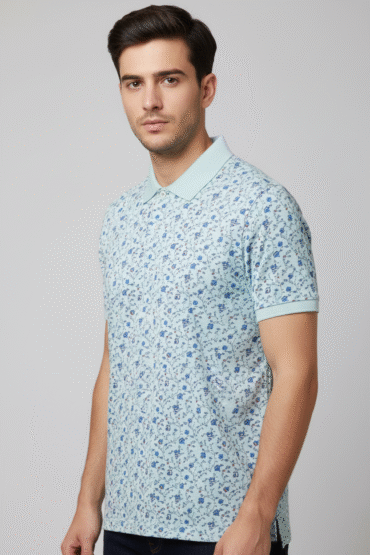 Monte Carlo Men’s Premium Floral Printed Polo T-Shirt