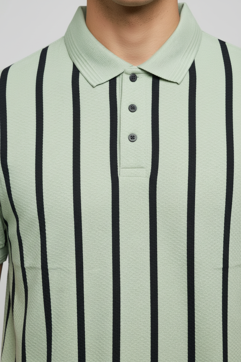 TANGUY Men’s Striped Polo T-Shirt - Image 4