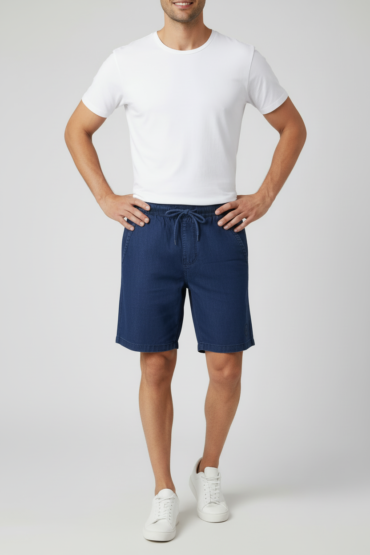 Bornfree Navy Blue Bermuda Shorts for Men | Comfortable Casual Summer Shorts