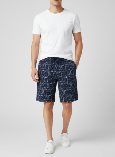 Bornfree Men’s Black Printed Casual Bermuda Shorts | Lightweight Drawstring Summer Shorts