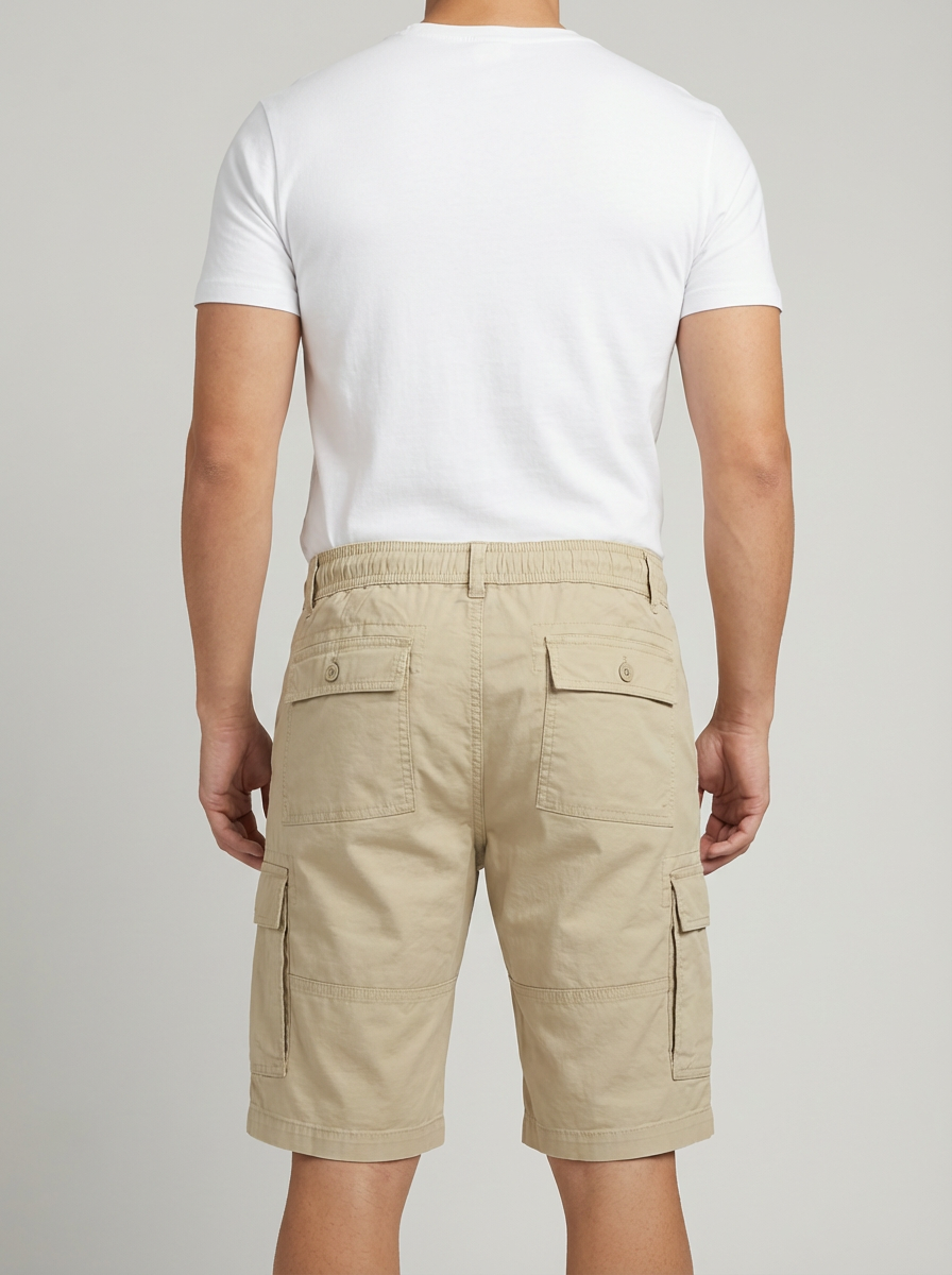 Bornfree Men’s Beige Cargo 3/4 Quarter Shorts | Durable Multi-Pocket Outdoor Cargo Pants - Image 3