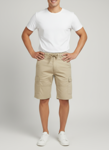 Bornfree Men’s Beige Cargo 3/4 Quarter Shorts | Durable Multi-Pocket Outdoor Cargo Pants