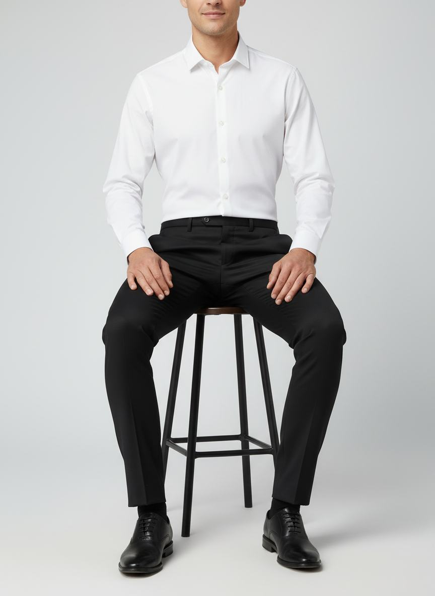 Success Men’s Classic Black Formal Trousers | Premium Slim Fit Office Wear Dress Pants - Image 3