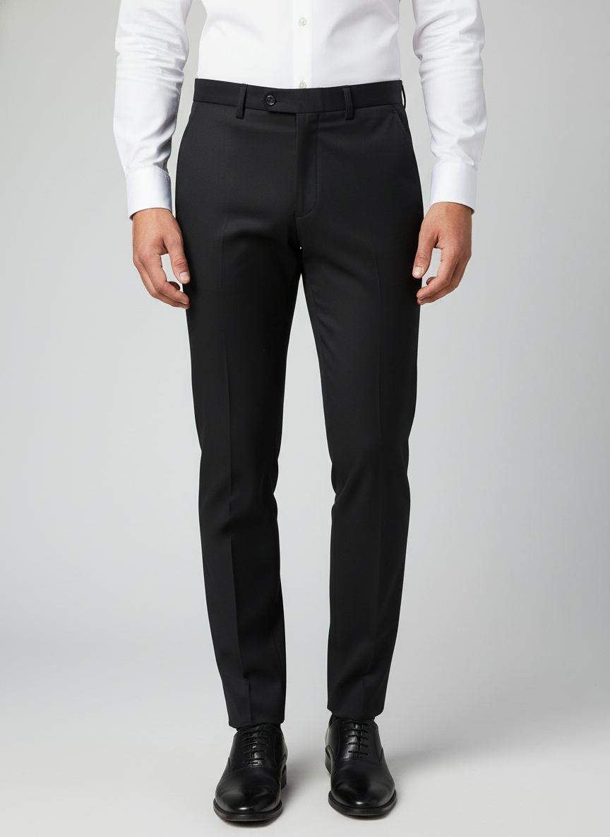 Success Men’s Classic Black Formal Trousers | Premium Slim Fit Office Wear Dress Pants - Image 4