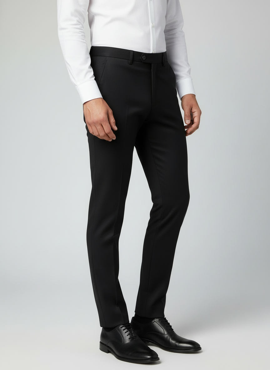 Success Men’s Classic Black Formal Trousers | Premium Slim Fit Office Wear Dress Pants